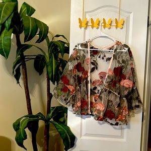 Floral cover up top